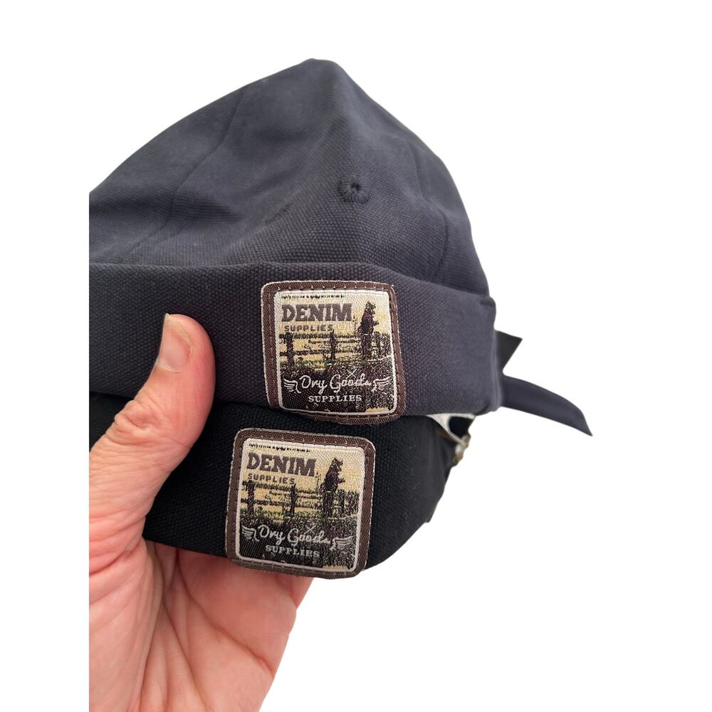 Denim Supplies Dry Good Supplies Hats (2) Brimless Adjustable Cap Blue Black XC